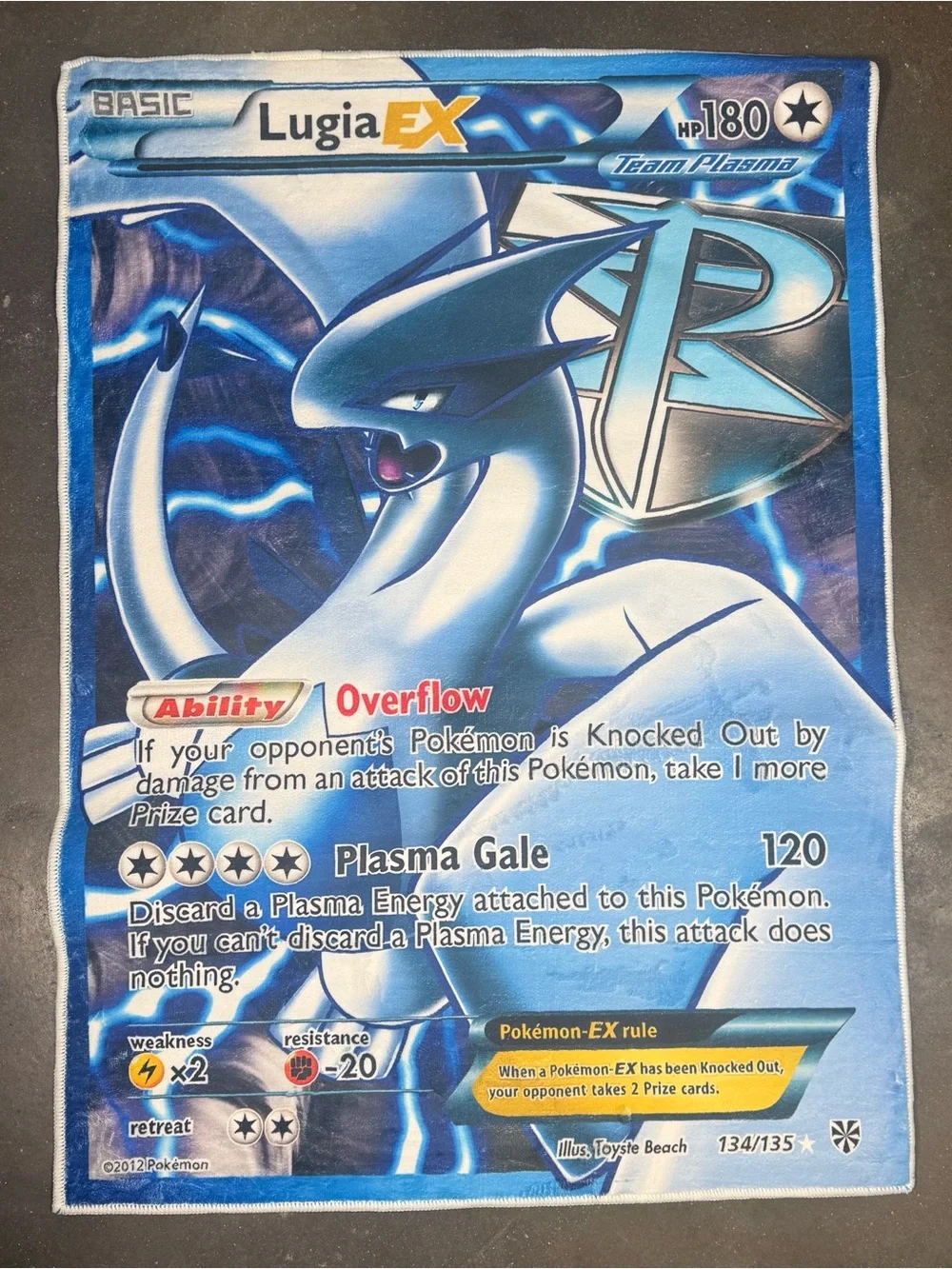 Large Pokemon Lugia EX Team Plasma Plasma Storm Huge TCG Card Rug Area Mat Decor